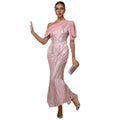 Dress One-shoulder Chiffon Stitching Sequined Dress - Magellan Fashion Shop
