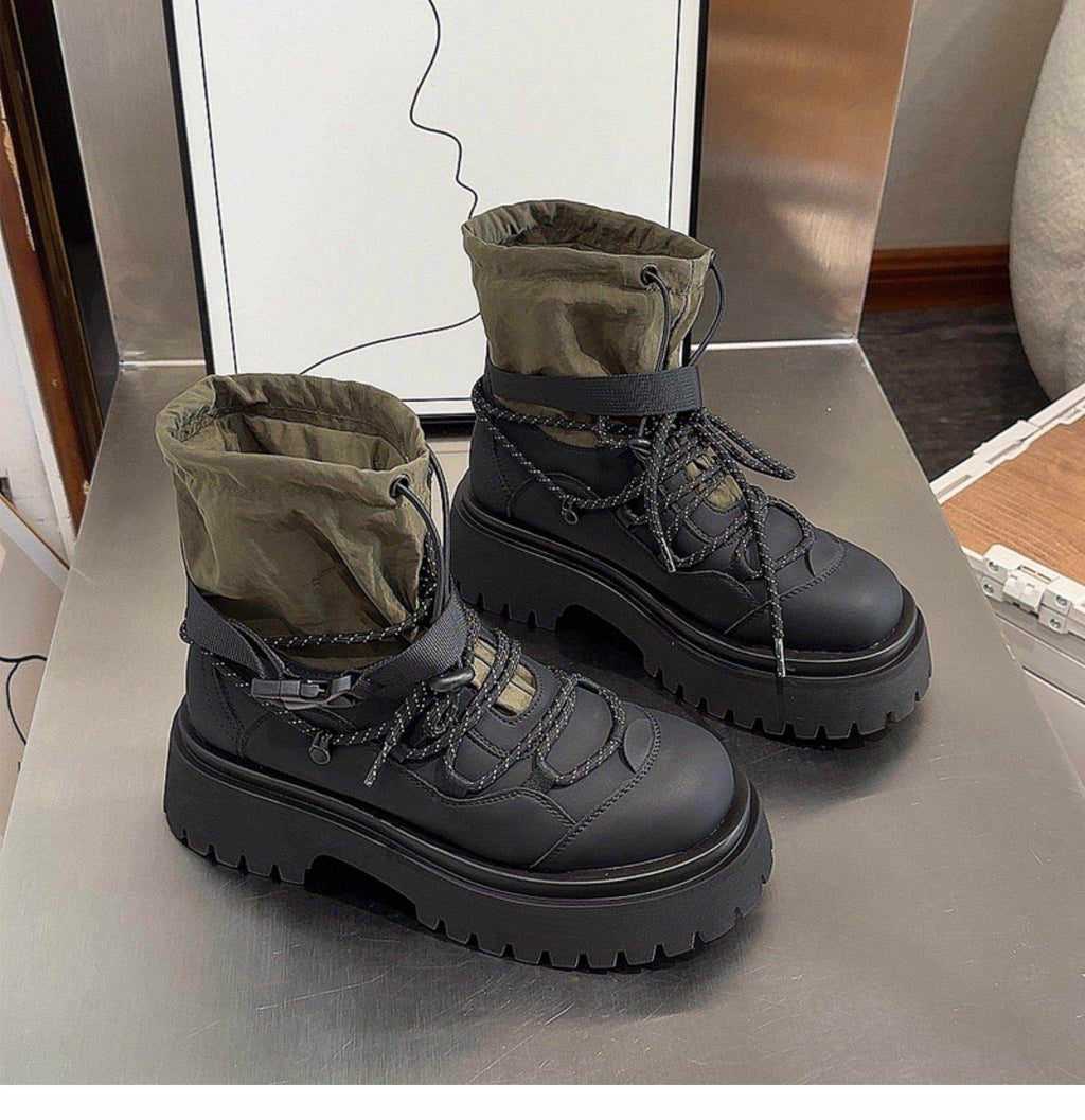 Retro Hiking Handsome Platform Worker Boot Women - Magellan Fashion Shop