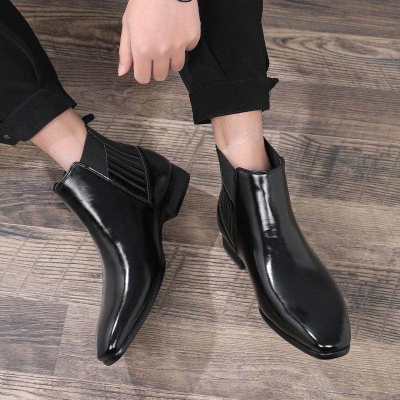 Men's Pointed Toe Simple High-top Martin Boots - Magellan Fashion Shop