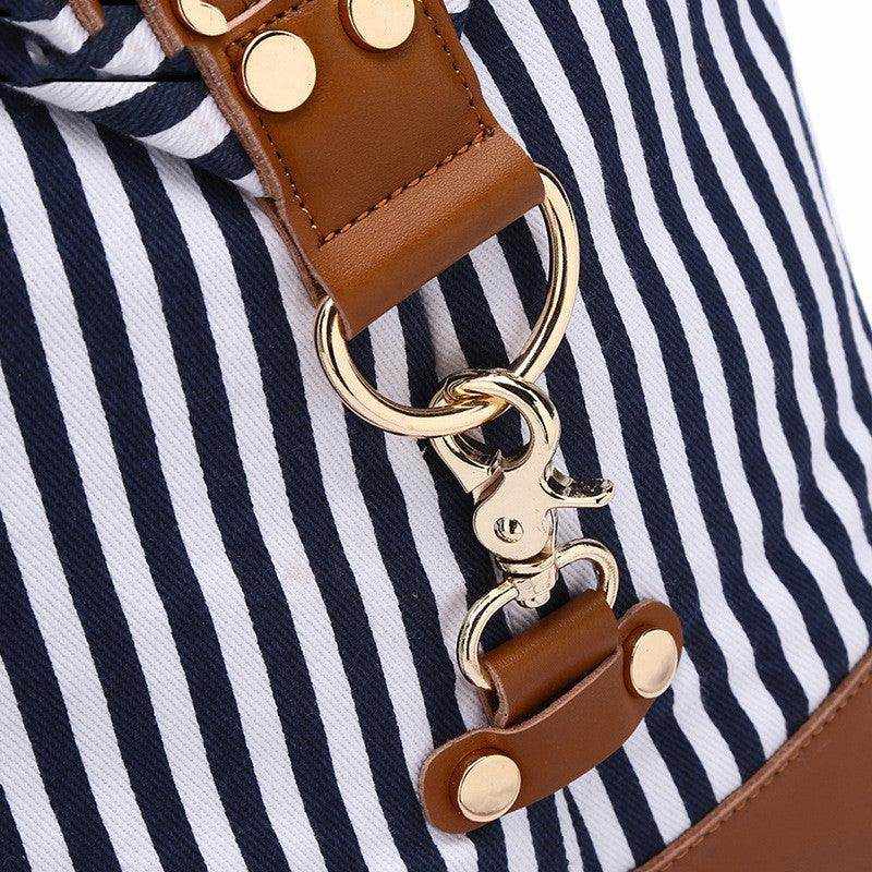 Striped Portable Messenger Travel Bag Travel Bag - Magellan Fashion Shop