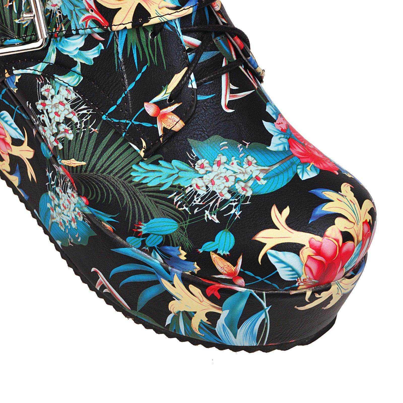 New wedged belt buckle middle boot for women - Magellan Fashion Shop