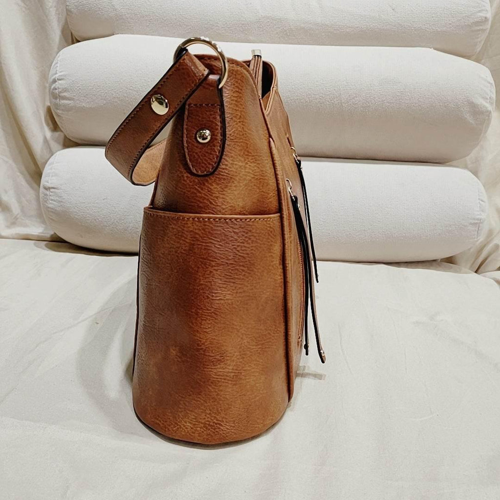 Retro Double Zipper Tassel Women's Portable Shoulder Bag - Magellan Fashion Shop