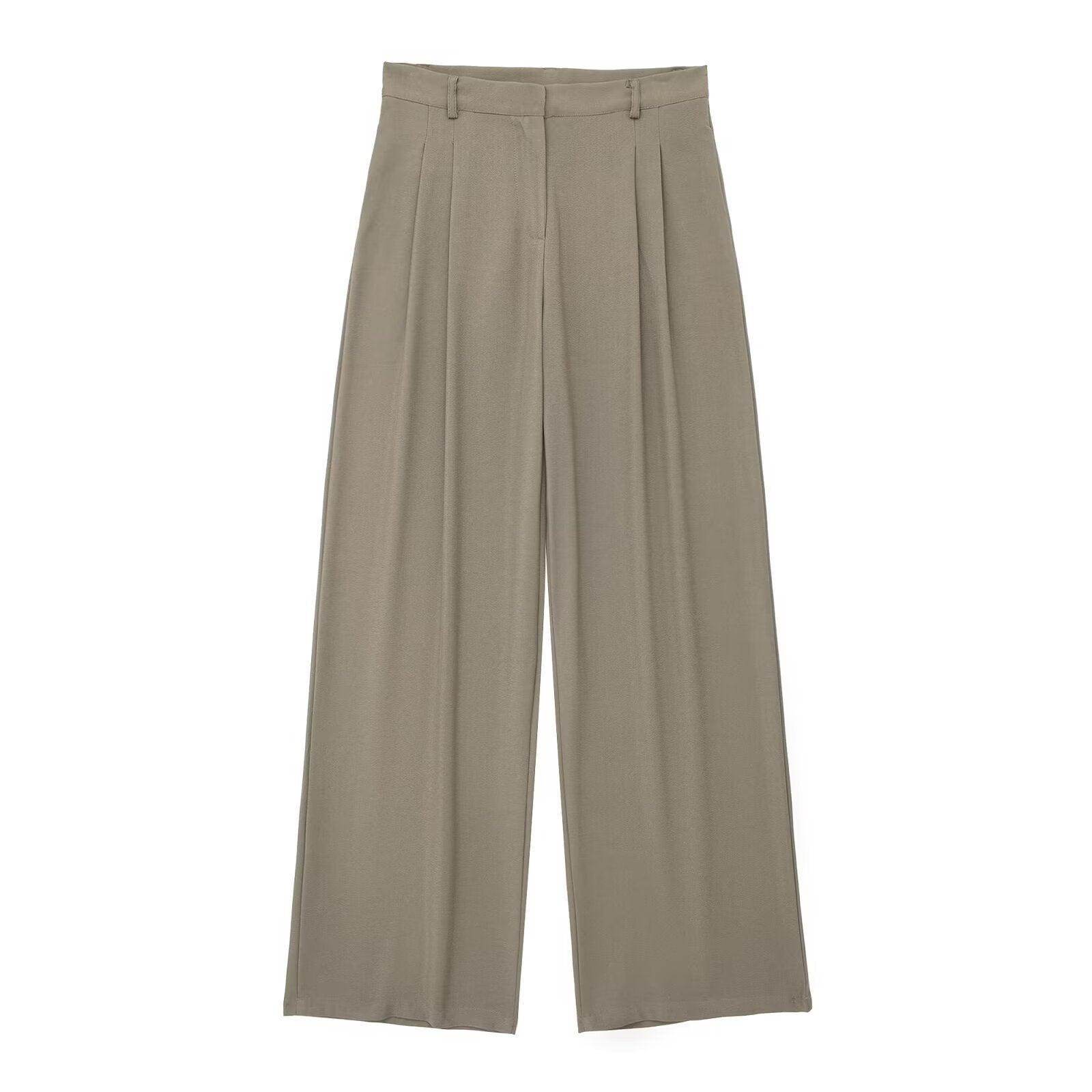 Pleated Wide Leg Pants Backless Hanging Collar Vest - Magellan Fashion Shop