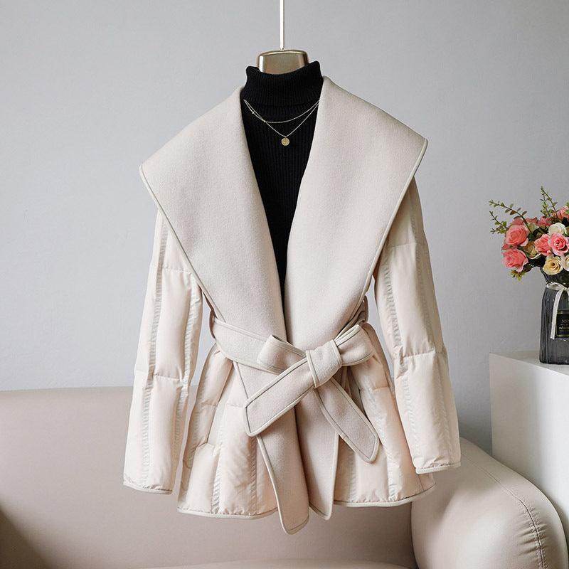 Cashmere Waist-tight Wool Down Jacket - Magellan Fashion Shop