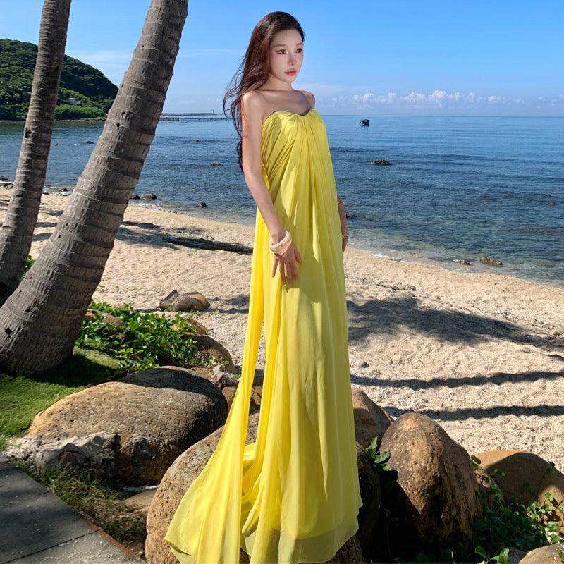 Elegant Chiffon Tube Top Dress - Magellan Fashion Shop