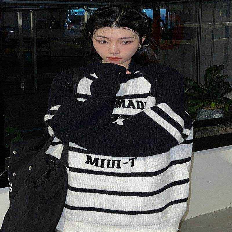 American Plush Striped Tattered Sweaters Cut Men And Women - Magellan Fashion Shop