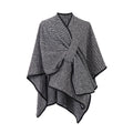 New Women's Black Buckle Striped Shawl