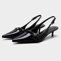 Wine Red Retro Style Pointed Toe Slingback Strap Mules Shoes - Magellan Fashion Shop