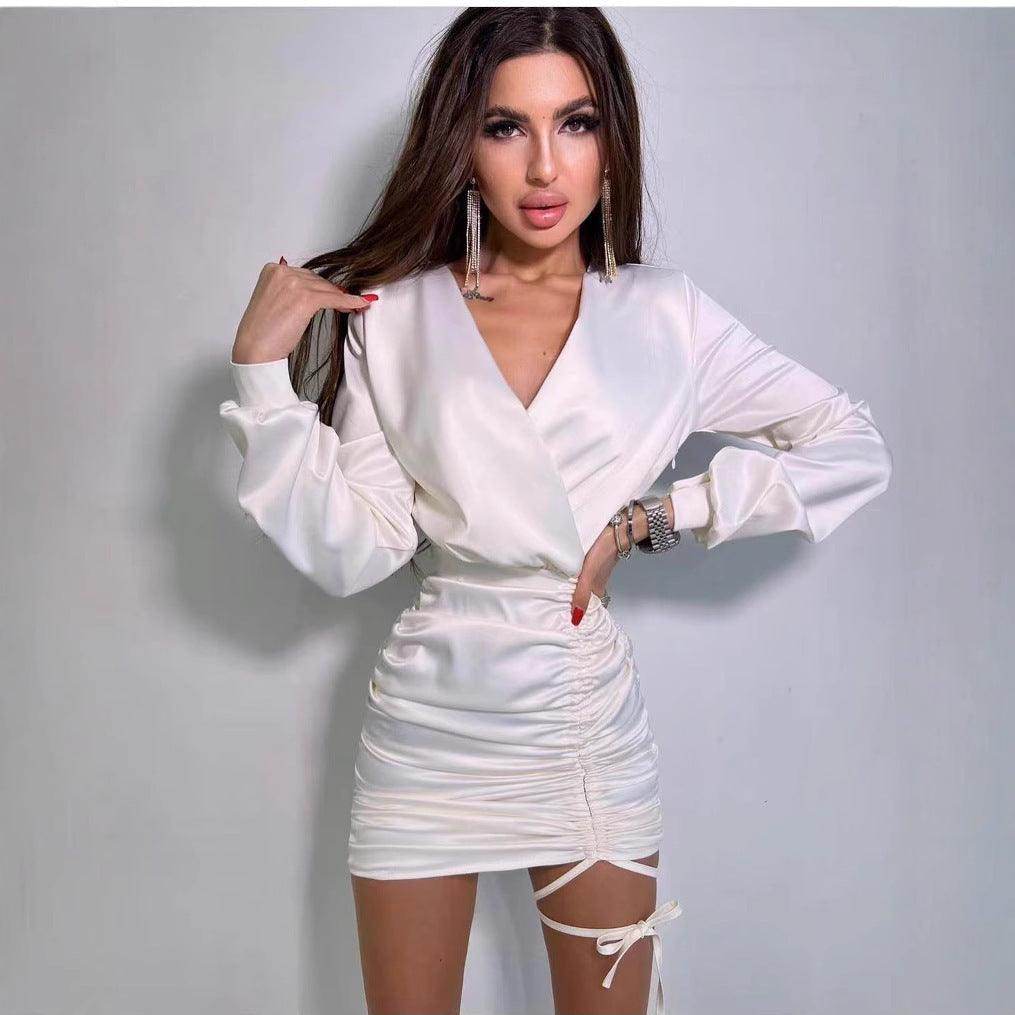Slimming Long Sleeves High Waist Sheath Dress Women - Magellan Fashion Shop