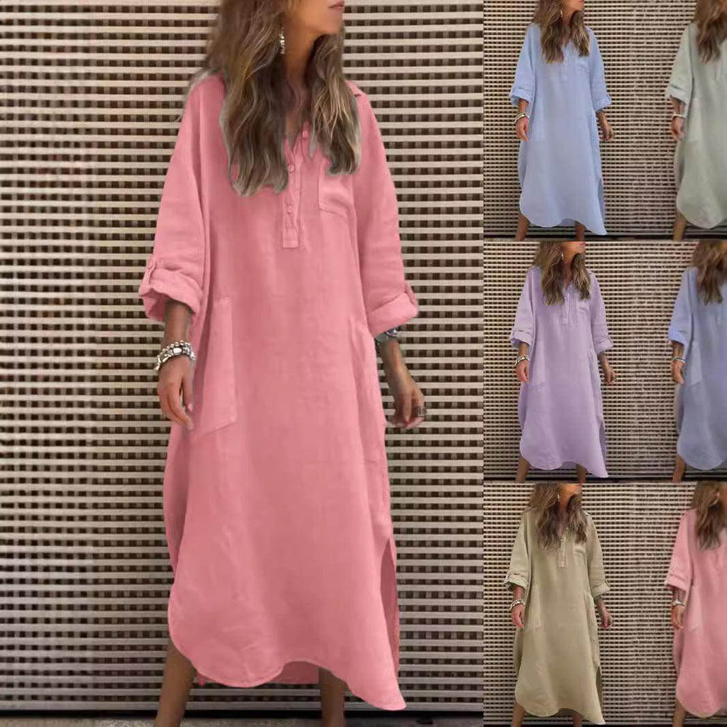 New Autumn And Winter Elegant Solid Color Irregular Dress - Magellan Fashion Shop