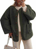 Women's warm winter collarless corduroy jacket in multiple colors and sizes