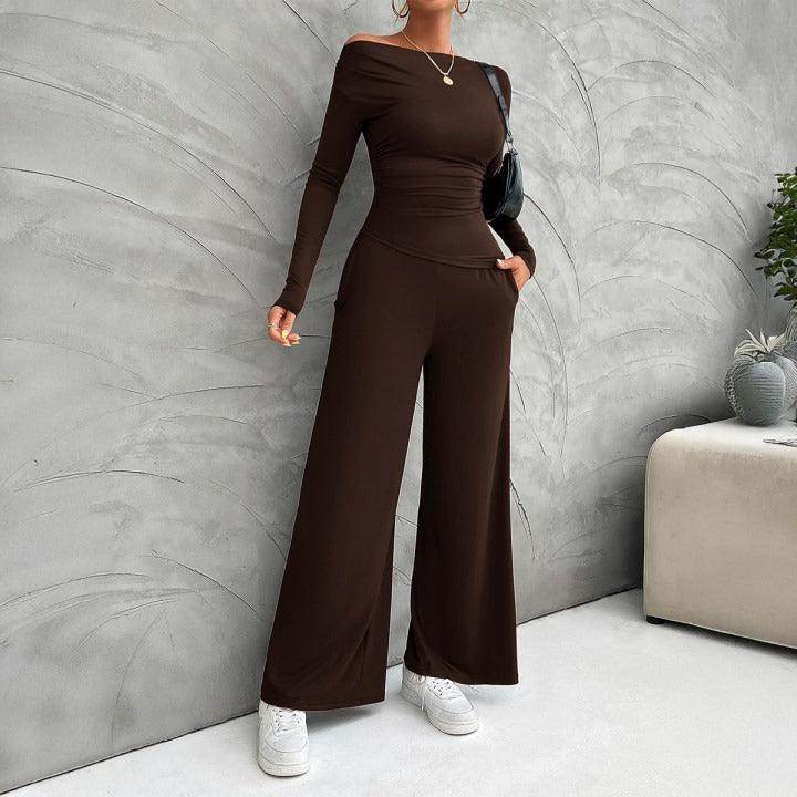 Women's Clothing Fashionable Fitted Long Sleeve Top Suit - Magellan Fashion Shop