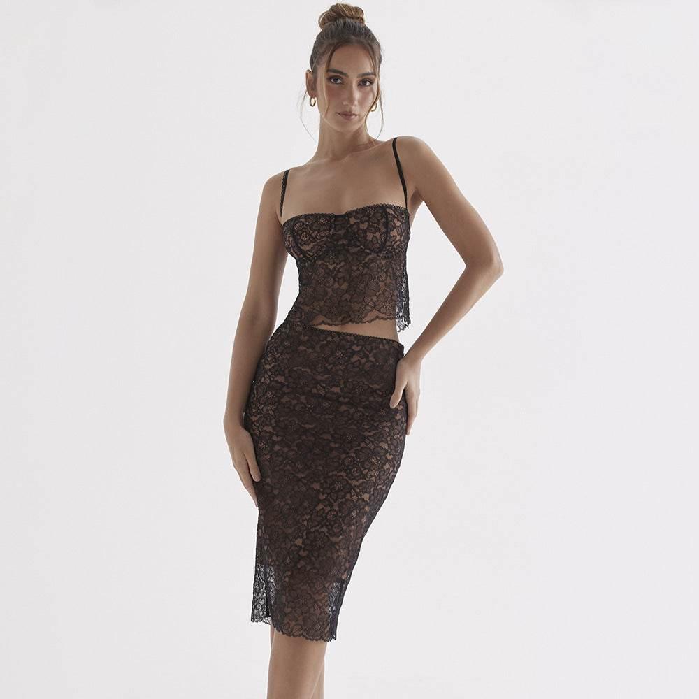Women's Lace Sling Slim Fit Two-piece Suit - Magellan Fashion Shop