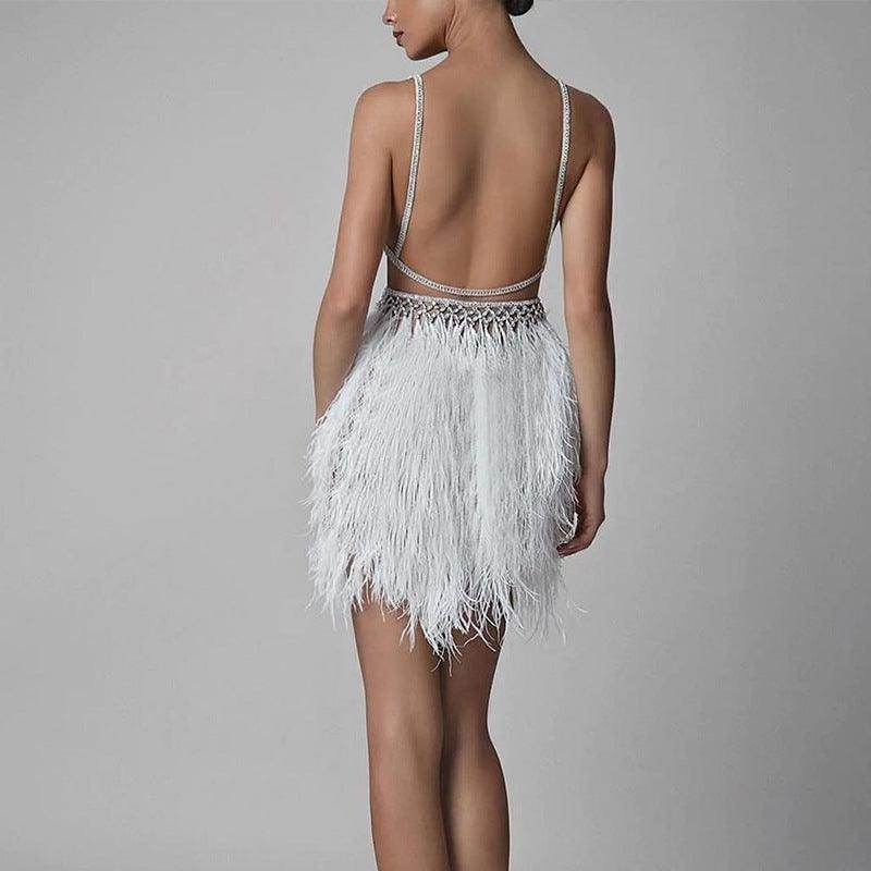 Women's Fashion Personalized Sling Feather Dress - Magellan Fashion Shop