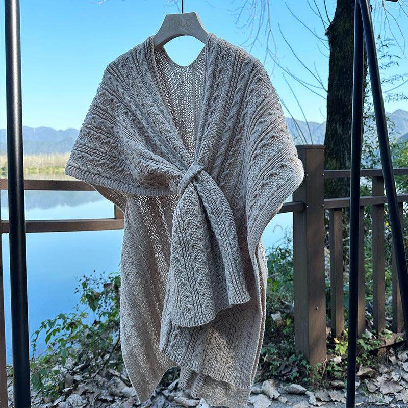 Outerwear Coat Cape Knitted - Magellan Fashion Shop