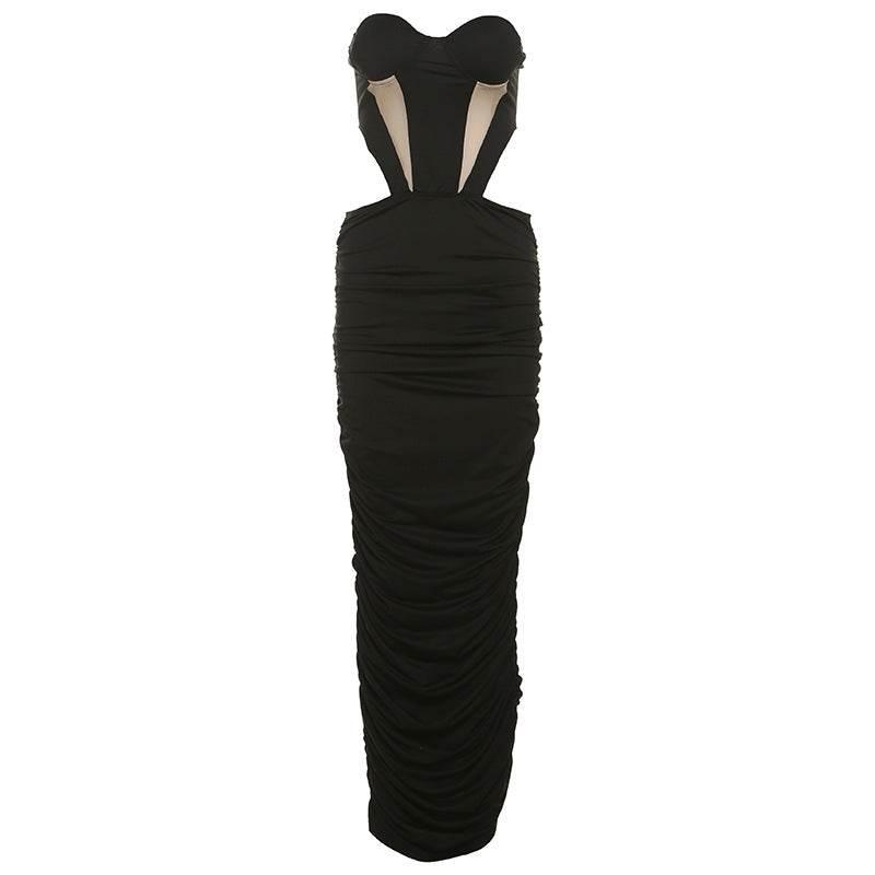 Backless Gauzy Stitching Tube Top Dress Women - Magellan Fashion Shop