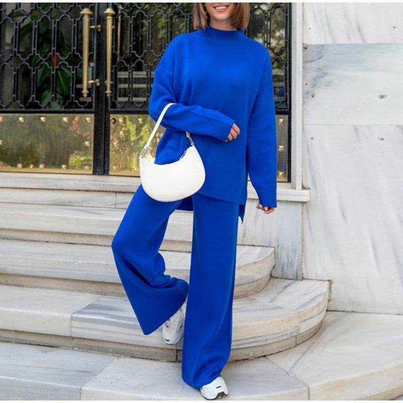 New Solid Color Knitted Pullover Turtleneck Sweater Suit - Magellan Fashion Shop