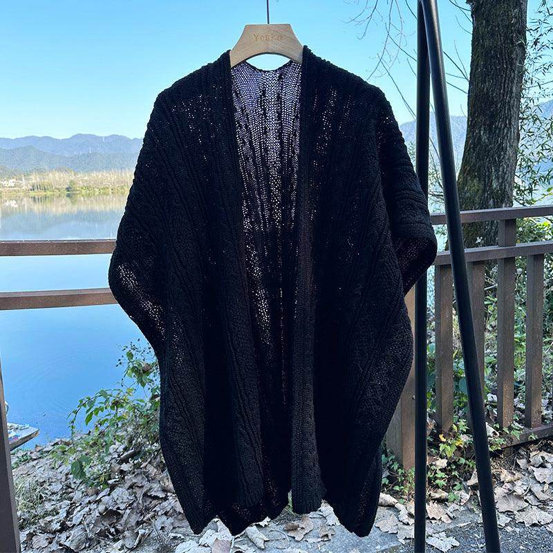 Outerwear Coat Cape Knitted - Magellan Fashion Shop