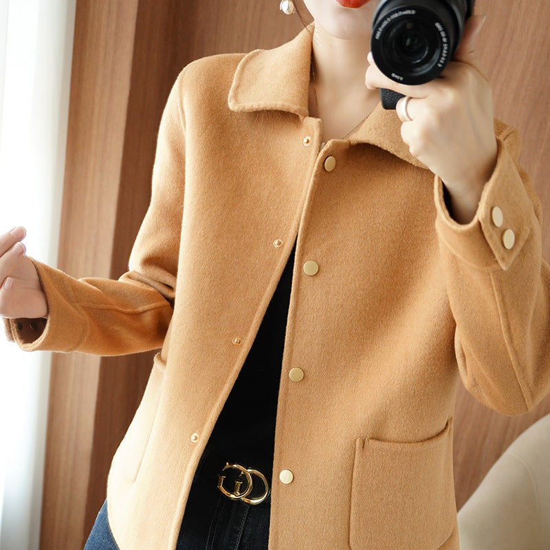 Double-sided Woolen Fallwinter Slim Wool Overcoat
