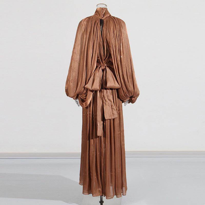 Retro Design Pleated Batwing Sleeve Autumn Winter - Magellan Fashion Shop