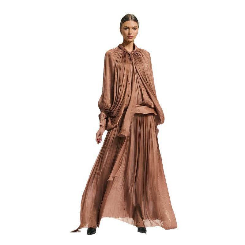 Retro Design Pleated Batwing Sleeve Autumn Winter - Magellan Fashion Shop