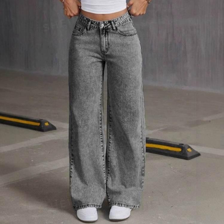 Embroidered Jeans For Women Straight Loose Trousers - Magellan Fashion Shop