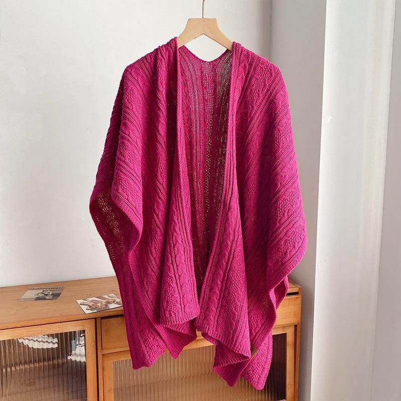 Outerwear Coat Cape Knitted - Magellan Fashion Shop