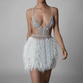 Women's Fashion Personalized Sling Feather Dress - Magellan Fashion Shop