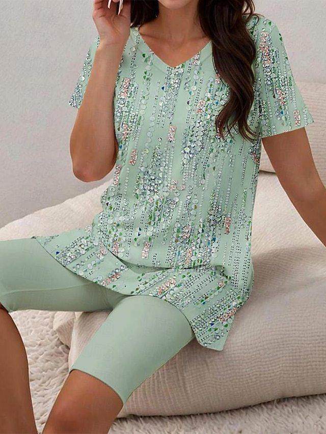 Women's Floral 3D Printing T-shirt Shorts Set - Magellan Fashion Shop