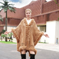Autumn And Winter New Knitted Hollow-out Wool Cloak Extended Artificial Wool Cardigan Coat