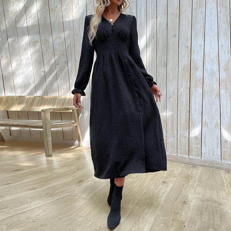 New Spring Solid Color Jacquard Dress - Magellan Fashion Shop