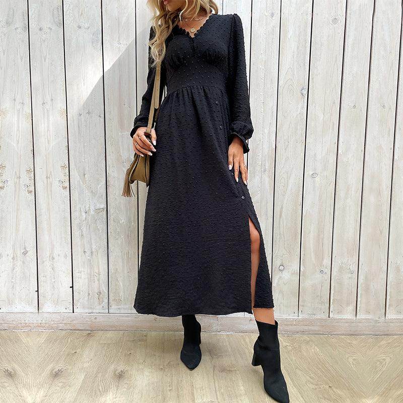 New Spring Solid Color Jacquard Dress - Magellan Fashion Shop