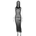 Hooded Mesh See-through Dress - Magellan Fashion Shop