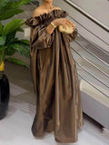 Women's Off-shoulder Elegant Satin Dress - Magellan Fashion Shop
