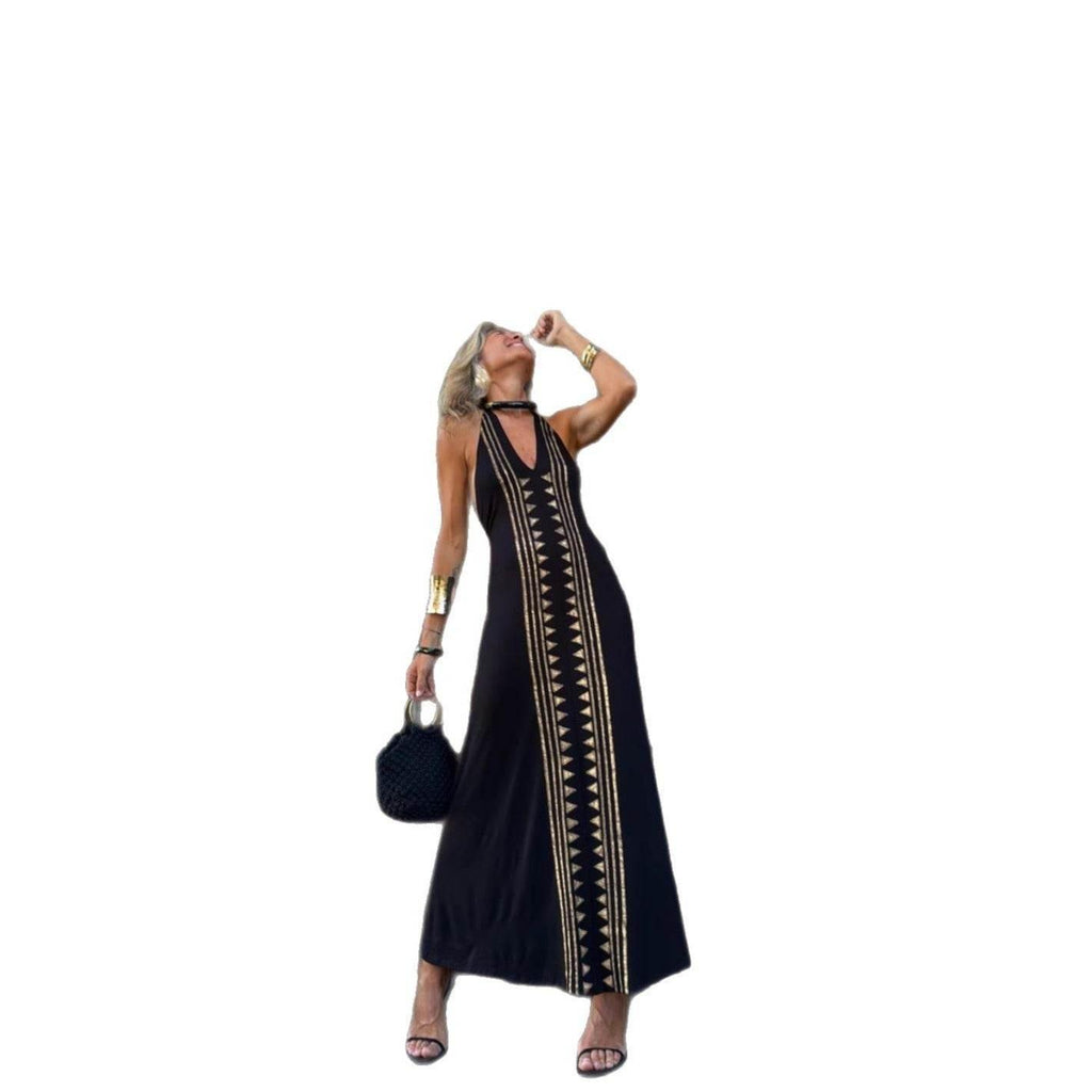 European And American Sleeveless Sling Neck Backless Dress Women - Magellan Fashion Shop