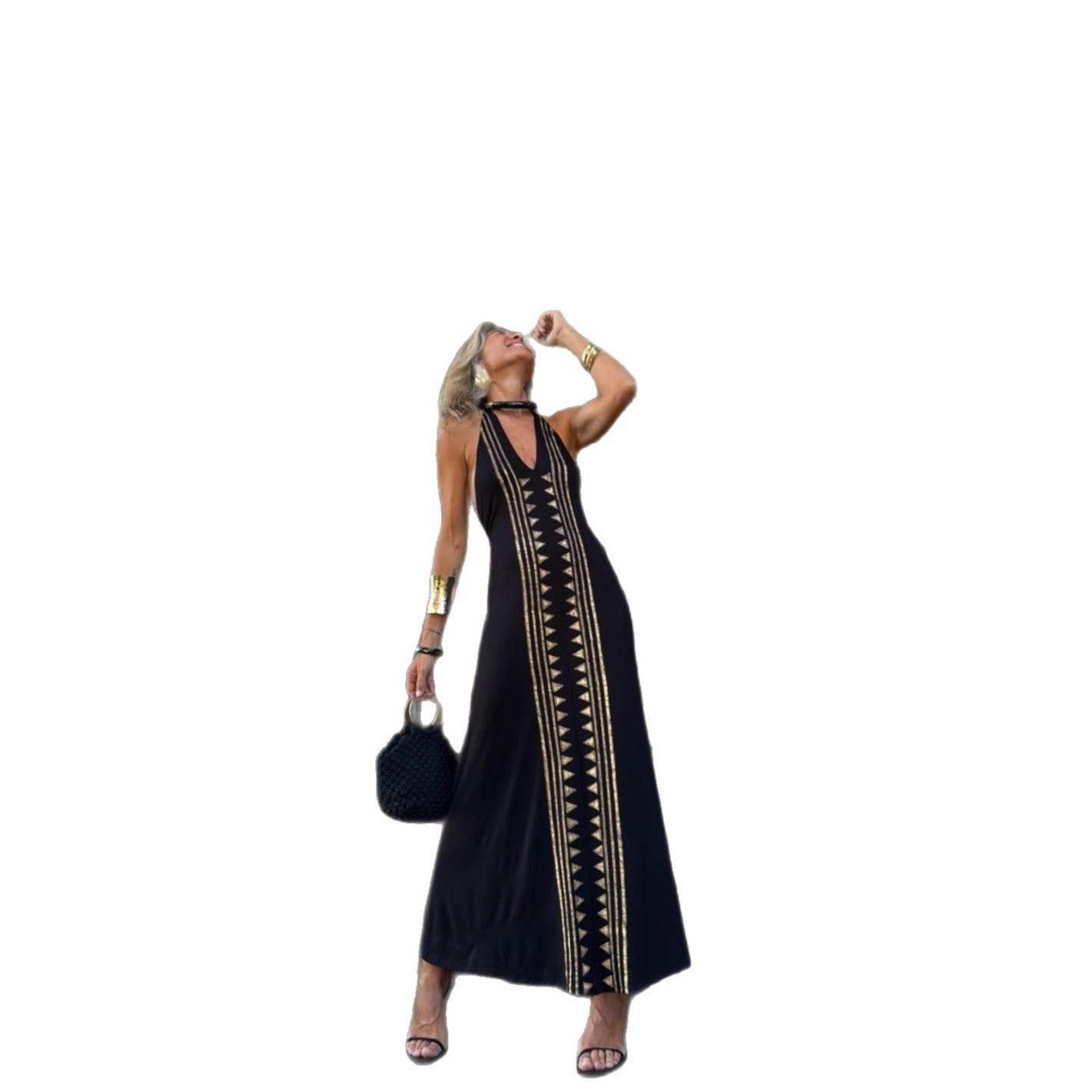 European And American Sleeveless Sling Neck Backless Dress Women - Magellan Fashion Shop