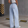 Embroidered Jeans For Women Straight Loose Trousers - Magellan Fashion Shop