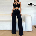 Halter Bare Waist Blouse and Pants – Stylish & Comfortable Outfit - Magellan Fashion Shop