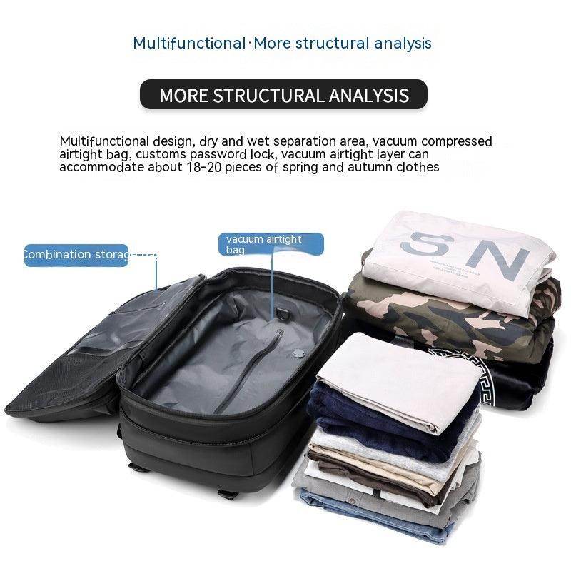 Travel Backpack Men's Business Multifunction Computer Bag Vacuum Compression Large-capacity Backpack - Magellan Fashion Shop