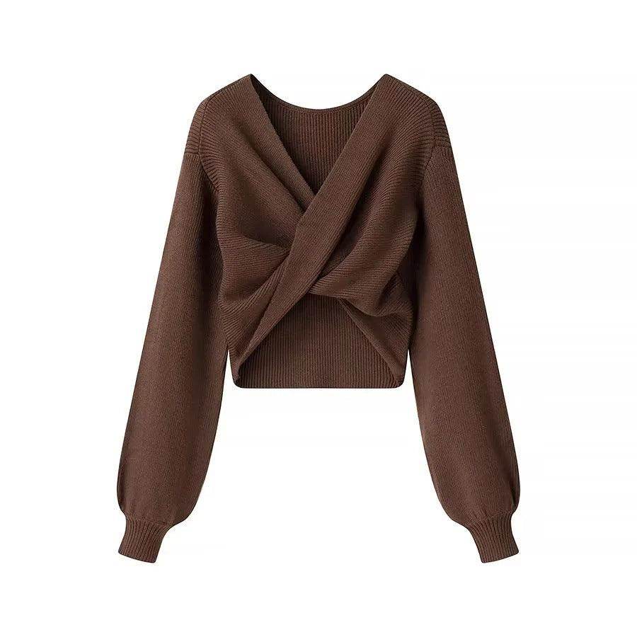 Women's Fashion Design Knitted Pullover Sweater - Magellan Fashion Shop