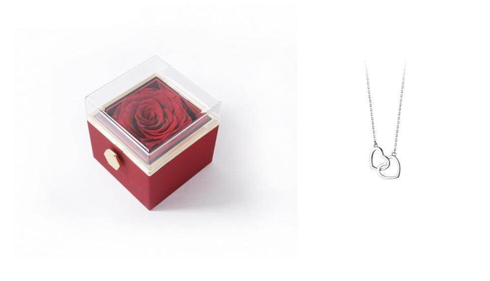 Fashion Acrylic Rotating Rose Jewelry Box - Magellan Fashion Shop