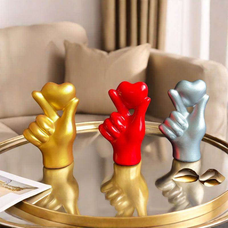 Decorative Resin Crafts Valentine's Day Love Gesture Ornaments Home Decor - Magellan Fashion Shop