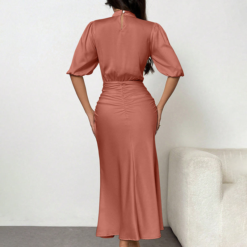 Women's Short Sleeve  Midi Dress Slim Fit Elegant Dress