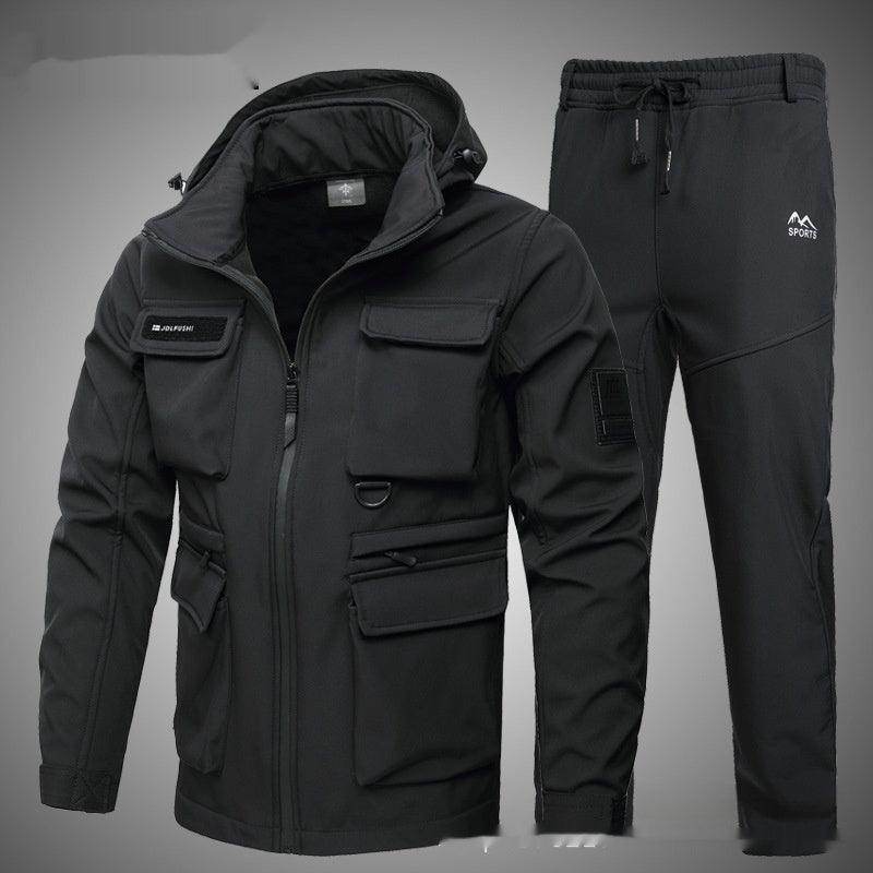 Autumn And Winter Fleece-lined Warm Waterproof Labor Protection Wear-resistant Outdoor Mountaineering - Magellan Fashion Shop