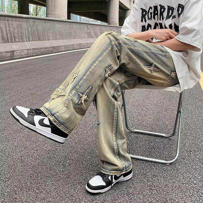 Zipper Loose Denim Trousers Men - Magellan Fashion Shop