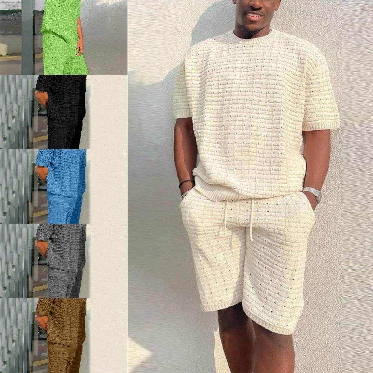 Men's Summer Suit Fashion Loose Men 2 Pieces Outfit Summer Hippie Shirt And Short Set - Magellan Fashion Shop