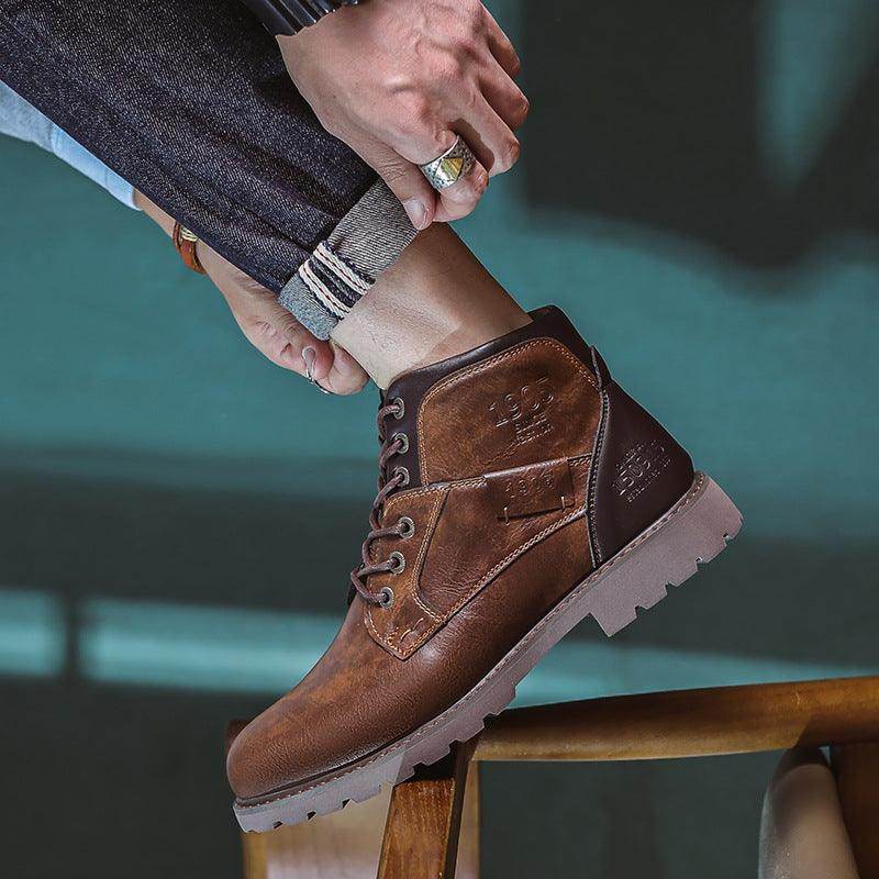 Retro British Style Leather Boots - Magellan Fashion Shop