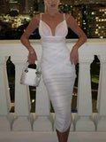 White Mesh Sling Hip Bodycon Dress - Magellan Fashion Shop