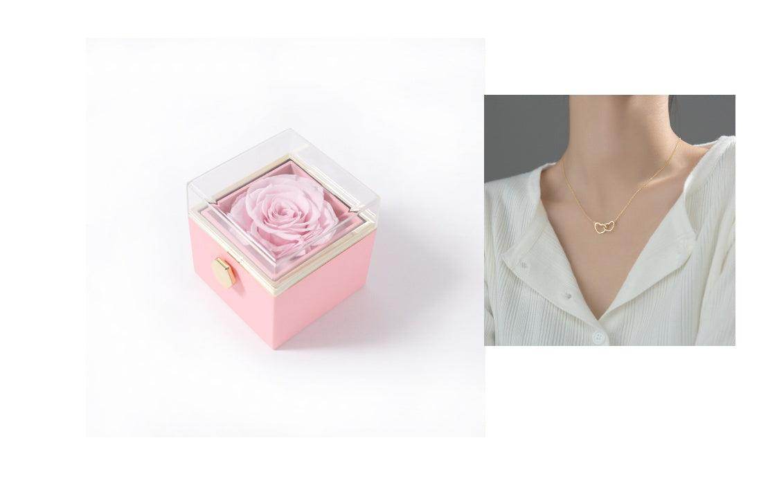 Fashion Acrylic Rotating Rose Jewelry Box - Magellan Fashion Shop