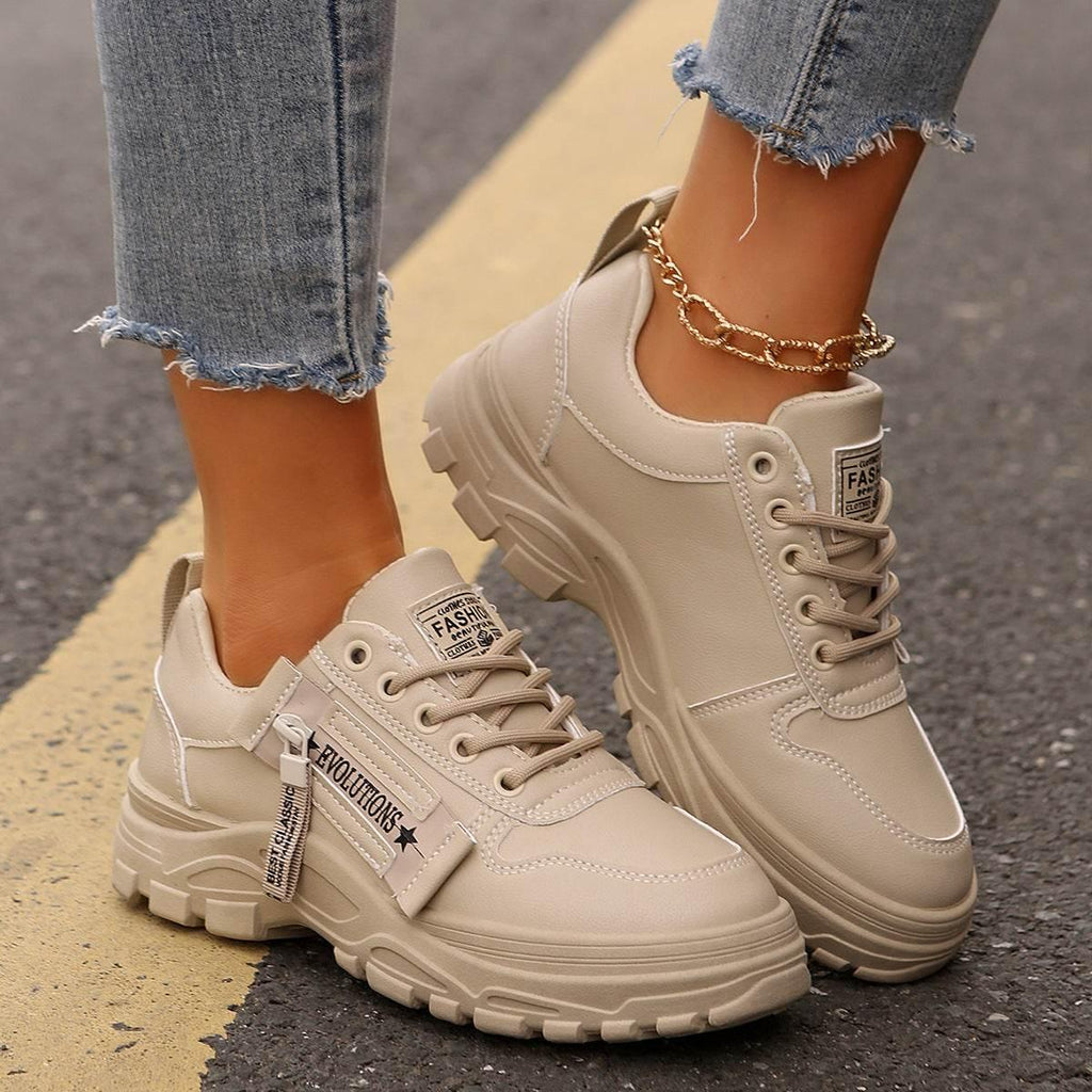 Lace-up Sports Shoes With Side-Zipper - Magellan Fashion Shop